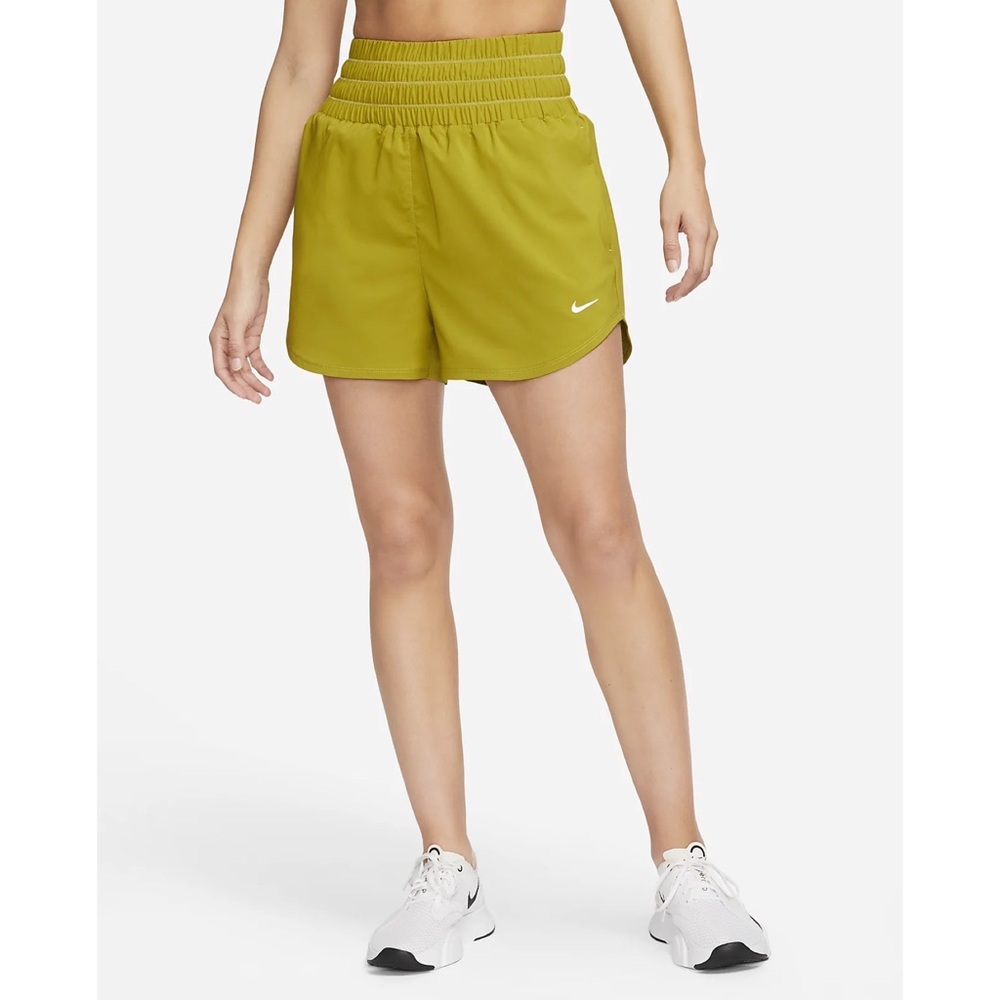 Nike One Women's Dri-FIT Ultra High-Waisted 3" Brief-Lined Shorts Moss Green XS